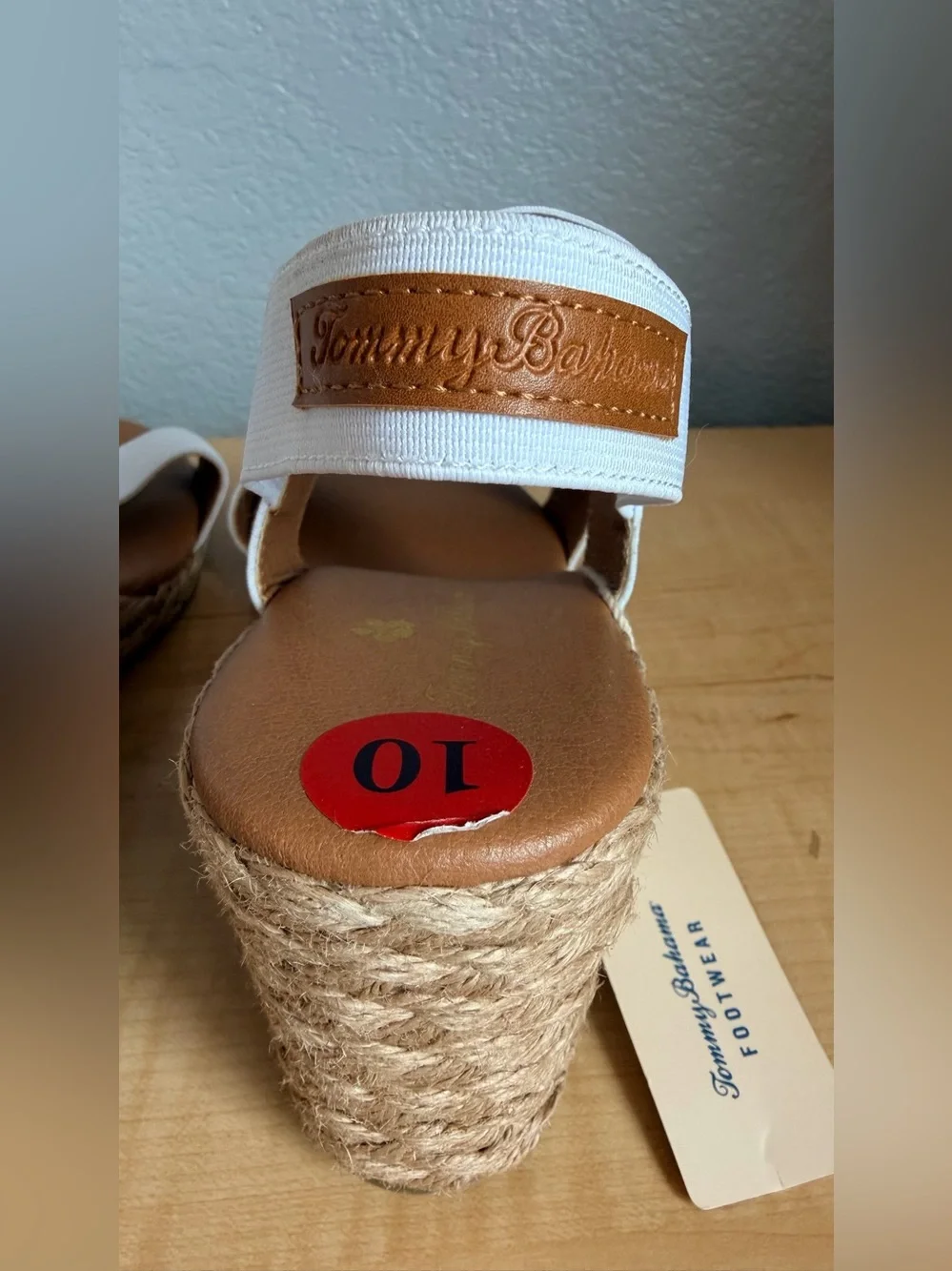 Tommy Bahama André Assous Allison Stretch-Linen Wedges White Sz 10